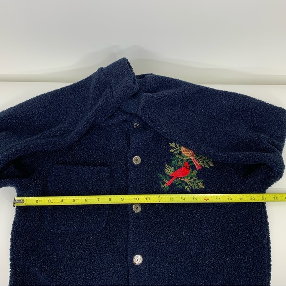Vintage Art Unlimited Sportswear Embroidered Cardinal Sherpa Cardigan Sweater - Picture 15 of 16